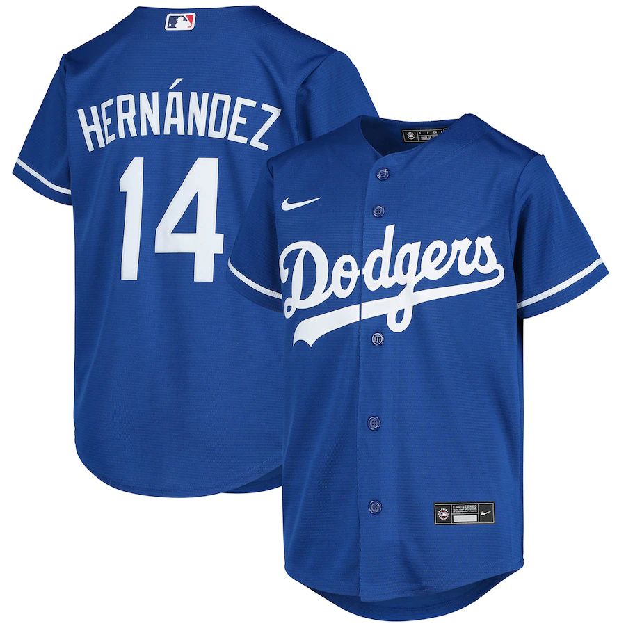 Youth Los Angeles Dodgers 14 Enrique Hernandez Nike Royal Alternate Replica Player MLB Jerseys